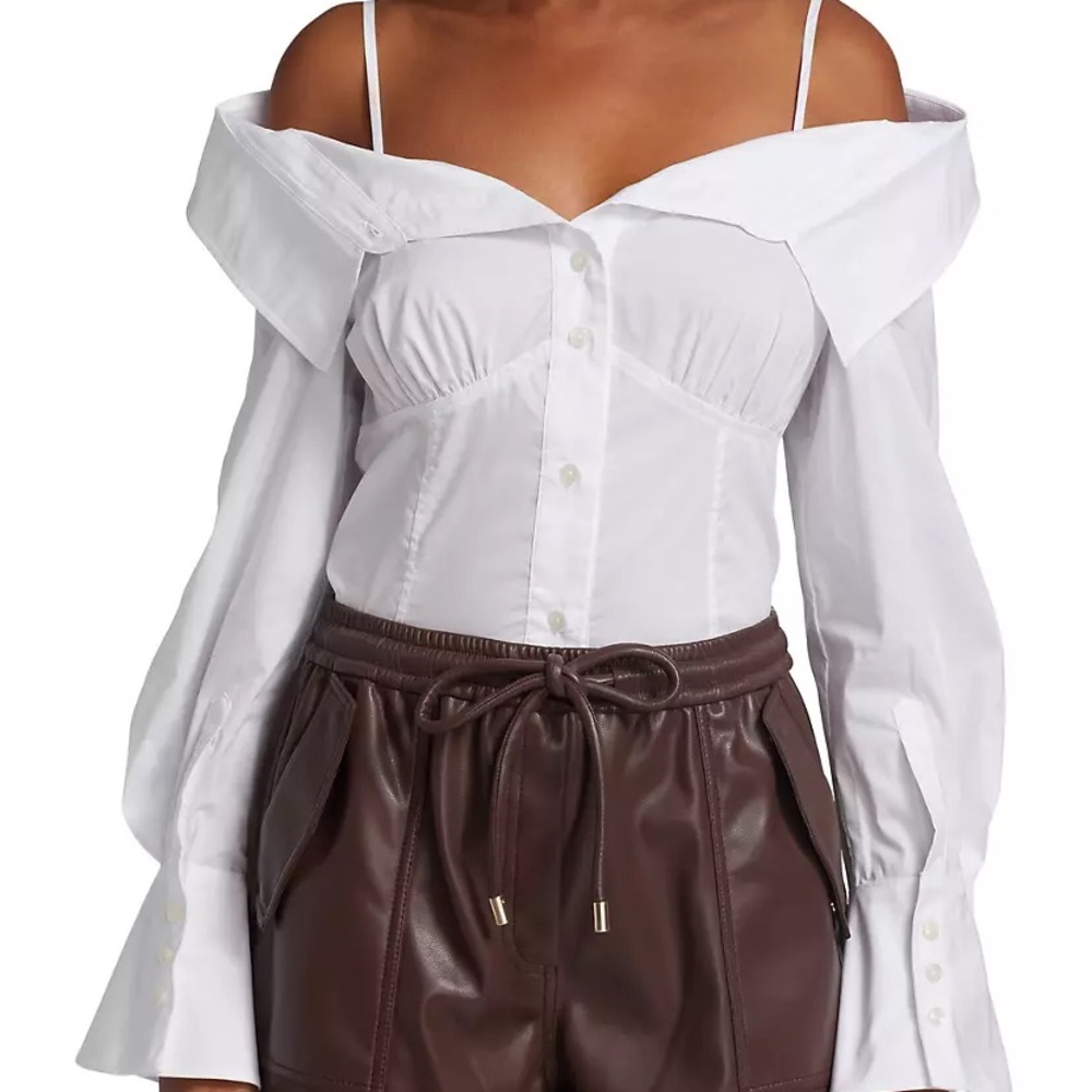 Johnathan Simkhai Amani Deconstructed Off the Shoulder Shirt